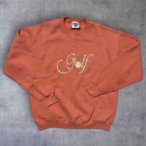 Vintage lee crewneck sweater golf salmon pink‎ M